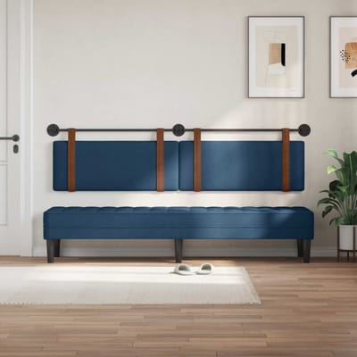 vidaXL - Hangend - hoofdbord - Blauw - Antiek - PU