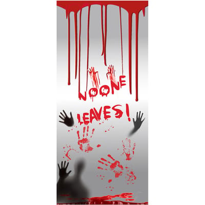 Raamsticker Eng Niemand Gaat Weg Glasraamsticker Griezelige Raamstickers voor Halloween Verkleden Type 1 white