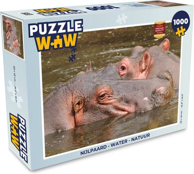 Puzzel Nijlpaard - Water - Natuur - Legpuzzel - Puzzel 1000 stukjes volwassenen