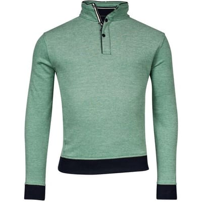 Baileys Trui Half Zip Two-Tone Oxford Doubleface Jacquard Interlock Donker Groen / male