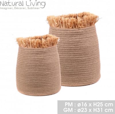 Juten mandset - Urban Living - 23 x H31 CM - Living - woonkamer - opberger - opbergmand