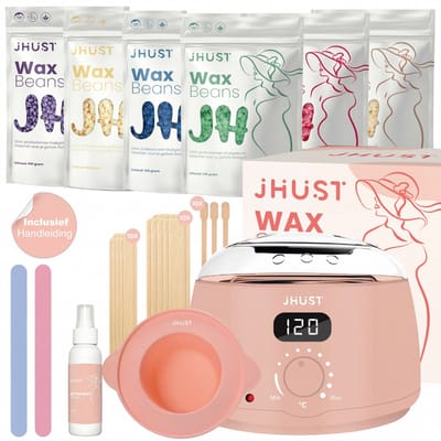 JHust® Professionele Wax Apparaat - Wax Verwarmer - Wax Beans - 600 gram Wax Bonen - Siliconen Wax Sticks - Ontharing Set - Roze