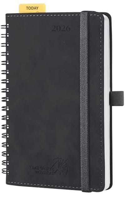 Weekly Planner 2026 - 16 x 10,5 cm, Spiral School Agenda met Soft Cover, 1 Pagina per Week