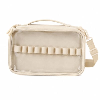 Opbergetui voor acrylstiften - beige - PP-buitenkant - zonder stiften