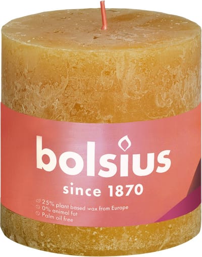 Bolsius Stompkaars Honeycomb Yellow Ø100 mm - Hoogte 10 cm - Geel - 62 branduren