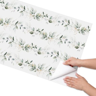 Coloray Meubel Wrap Folie - Groente Meubelfolie - 65x130 cm - Plakfolie Meubels Plantmotief - Decoratiefolie Zelfklevend - Waterverf Meubelfolie - Meubelfolie Zelfklevend - Badkamer decoratie - Bloemen en planten