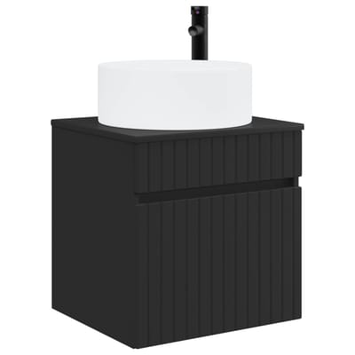 vidaXL - Wandgemonteerde - wastafelmeubel - Zwart - 49 - x - 44,5 - x - 65,5 - cm