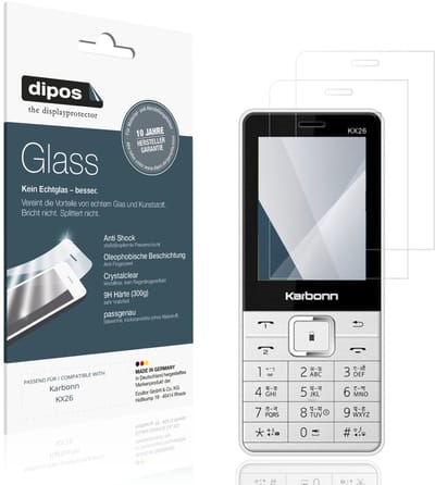 dipos – 2x Pantserfolie geschikt voor Karbonn KX26 | 9H Screenprotector