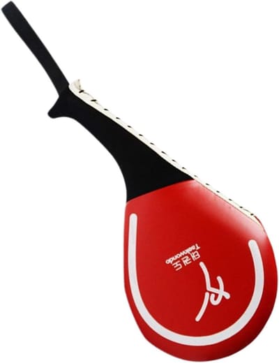 Kickboksen Trainingspad - Vechtsport Schild - Prestaties Verbeteren - Veerkrachtige PU Constructie - 42 cm Lengte - Rood