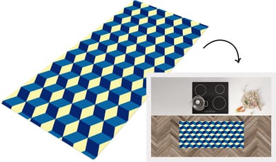 Keukenloper - Loper keuken - Cube - Kubus - Patronen - 120x50 cm - Keukenloper vinyl
