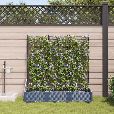 vidaXL - Plantenbak - 3 - st - Grijs - 120 - x - 40 - x - 126 - cm - PP