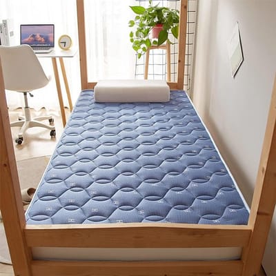 Tatami Futon Matras - Japanse Slaapmat Vloermat - Flexibel Slapen - Huidvriendelijke Polyester Stof - 80x190cm - Blauw