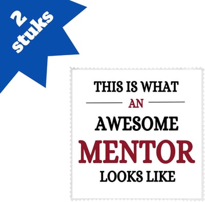 Akyol - awesome mentor looks like brillendoekjes - Mentor - je mentor - school - verjaardagscadeau - kado - gift - 17,8 bij 17,8 cm - 2 stuks