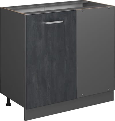 Vicco R-Line Hoekkast – 86 cm zonder werkblad Zwart beton