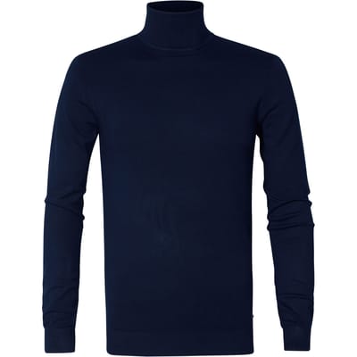 Petrol Industries Heren Coltrui - Ribgebreide Trui - Essentials Collection - Pullover - Truien - Blauw - Maat L