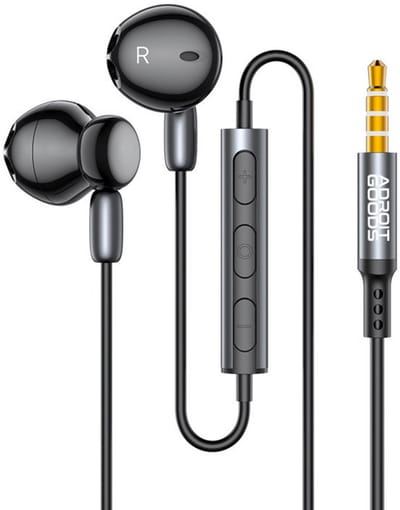AdroitGoods 3,5mm Jack Oortelefoons met Microfoon & HiFi Stereo Geluid – Oordopjes/Oortjes - Compatibel met 3,5mm audioapparaten