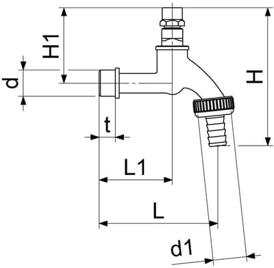 Schlösser Armaturen JS uitloopventiel mit slangaansluitung, mit steeksleutel-bovendeel, 3/4'', gepolijst chroom, 0017332050001