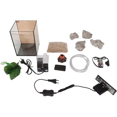 Kit de démarrage d'aquarium Aménagement paysager innovant Silencieux 3 en 1 Aquarium avec filtre puissant et LED