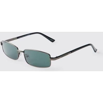 Metalen Rechthoekige Zonnebril | Black