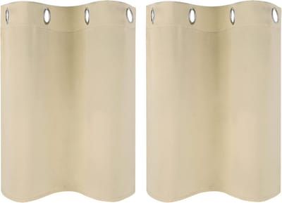 Gordijn set - Raambekleding - Privacy creëren - Warmte isolerend - 66 x 61 cm - Beige