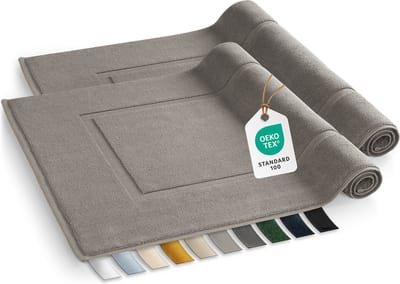 Blumtal Terry Badmat - Badmat 100% Katoen in 50x80 cm - Oeko-Tex gecertificeerd badmat & douchemat - Badmat - Set van 2 stuks - Grijs