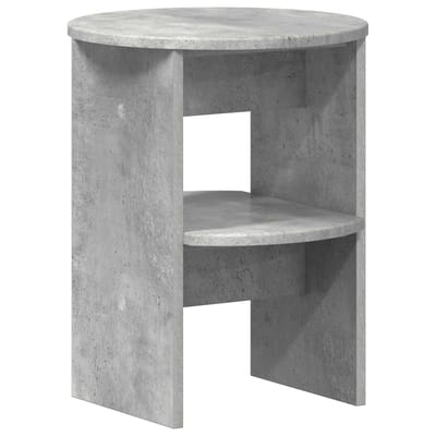 vidaXL - Bijzetkast - Beton - Grijs - Ø40 - x - 50 - cm - Geconstrueerd - hout