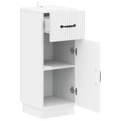 vidaXL - Badkamer - Opbergkast - HOORN - Wit - 30 - x - 31 - x - 77 - cm - Bewerkt - hout