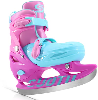 Suotu IJshockeyschaats - Verstelbaar - Schaatsen meisjes en jongens - Maat: EUR 32-36 - Roze/Paars - M