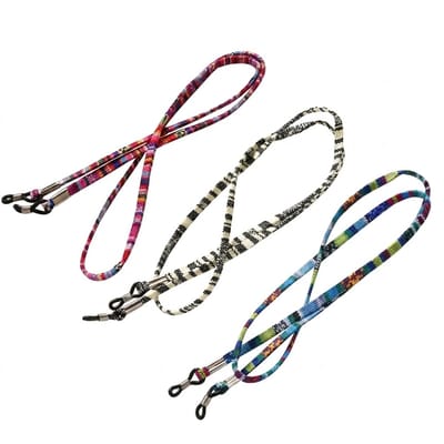 3-delige brillenkoord set – kleurrijk etnisch brillenkoord voor zonnebril en leesbril – rood, zwart-wit en blauw