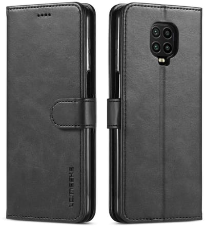 LC.IMEEKE Hoesje - Geschikt voor Xiaomi Redmi Note 9 Pro / 9S Hoesje - LC.IMEEKE Luxe Book Case - Zwart