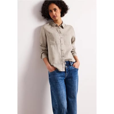 Blouse met lange mouwen en borstzakken