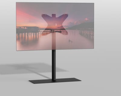 CAVUS - TV VLOERSTANDAARD SOLID 100 TRENDY ZWART STAAL - GESCHIKT VOOR 32-65”TV - VESA 400x300