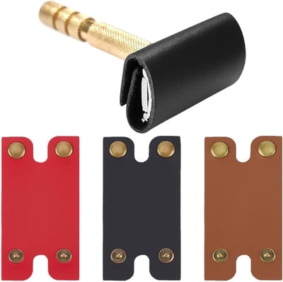 Beschermende Scheermesje Hoofd Covers in 3 Kleuren - Dubbele Rand Vlinder Scheermes Bescherming, Ideaal voor Reizen en Scheren met Snap Sluiting, 8,7 x 4,5 cm