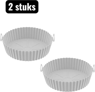 2 stuks - Bakmatten - Airfryer Siliconen Bakplaat - Airfryer siliconen bakmat - Ovenbestendige - Perfect voor koekjes, groenten en snacks - Grijs