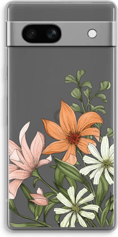 Case Company® - Hoesje geschikt voor Google Pixel 7A hoesje - Floral bouquet - Soft Cover Telefoonhoesje - Bescherming aan alle Kanten en Schermrand