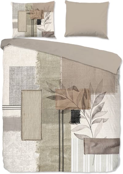 Pure dekbedovertrek abstrakt/ warm - 1 persoons 140x200/220 cm - Zand - Microvezel