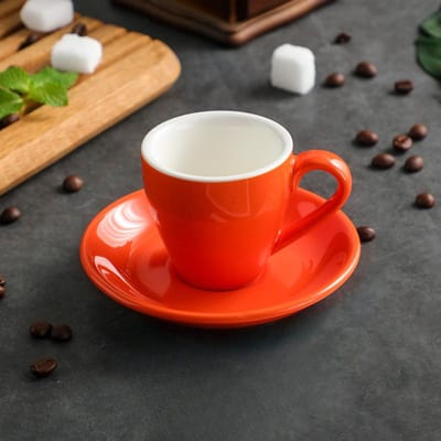 80ML Kleur Keramische Koffiekop Set Afternoon Tea Kopjes en Schoteltjes Ontbijt Melk Mok Keramische Espresso Koffiekop 80ML