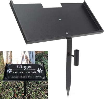 MTTProducts - Grafsteenhouder - Graven - Herinnering - Iron - Weerbestendig - Voor Dieren en Mensen - Inclusief Bevestigingsmateriaal