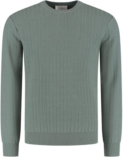 Pure Path Regular fit Zig Zag Crewneck Knitwear Army Green (25030801 - 10)