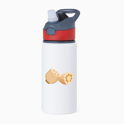 Hacebo® - Bananen waterfles met rietje rood - Fruitschaal - Fruit liefhebbers - Banaan - vrucht - gezond eten - water fles - 650ML