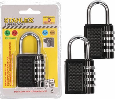 3 Stuks hangslot / cijferslot - 40 mm - 4-cijferig