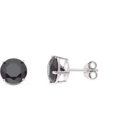 Ronde en zwarte zirkoniumoxiden Muurnagels 8mm Zilver 925 - All Black 8