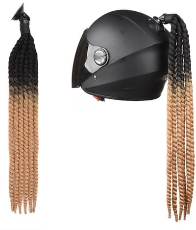 Dailygoods- Motorhelm Vlecht Decoratie - Paardenstaart - Haaraccessoires - Geschikt voor Fiets/Motorfiets - Universeel - Hoogwaardig Materiaal - Helmaccessoire