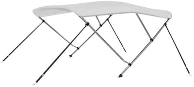 Emvae Bimini - Zonnenscherm - Bootluifel met 3 Balken - 183x196x137 cm - Polyester PU en Aluminium Frame - Wit