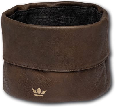 Dutchdeluxes - Broodmand - (Volnerf) Leder - Vintage Bruin - Rond ⌀20 cm x 15 cm