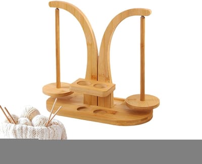 Draadwikkelaar - Garenspoeler - Handwerk organiseren - Dubbele spindel functie - 28.5 cm lengte - Bruin