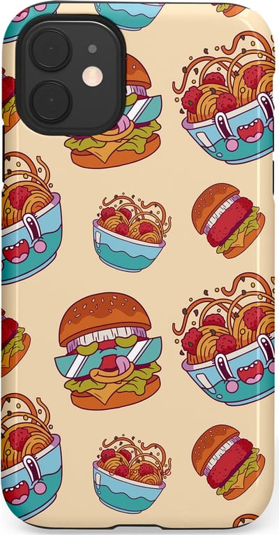 Casetastic Hoesje Geschikt voor Apple iPhone 11 - Stijlvolle Beschermende Duo-layer Case - Cartoon Hamburgers