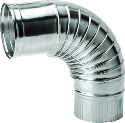 Burgerhout Bocht Ø130mm 90° Alu Enkelwandig Plooi