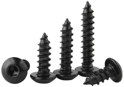 Zwart Kop Binnenzeskant Zelftappende Houtschroeven M6 x 30 mm (20 stuks)