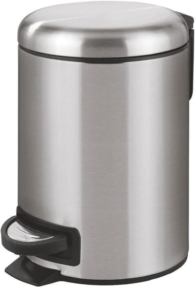 Pedaalemmer Mod. Leman 3 L met anti-vingerafdruk coating - Roestvrij staal 17 x 25 x 225 cm gesatineerd